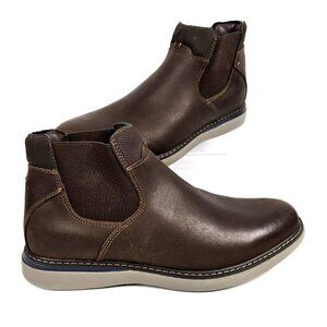 Nunn Bush Bayridge Flat Heel Chelsea Brown Leather Boots Men's Size 8.5